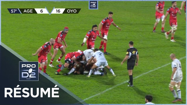 PRO D2 - Résumé SU Agen- Oyonnax Rugby: 14-19 - J12 - Saison 2021/2022