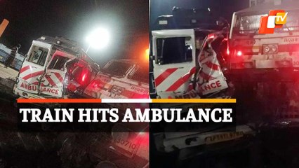 WATCH: Train Rams Into 108 Ambulance At Palasa Railway Station