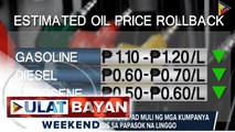 Oil price rollback, ipatutupad muli ng mga kumpanya ng langis sa papasok na Linggo