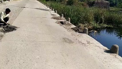 Even after the accident, only daub on the culvert