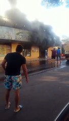 Incêndio destrói prédio de padaria em Lunardelli