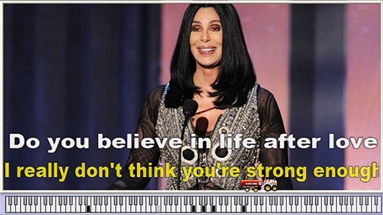 Cher - Believe - Karaoke Instrumental Version with virtual piano & lyrics