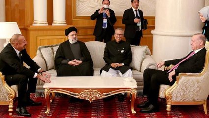 Türkmenistan'daki toplantıya damga vuran kare! Erdoğan ve Aliyev'in neşesi gözden kaçmadı