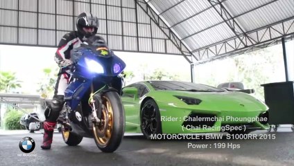 أقوى سباق بين دراجة نارية و لمبرجيني/رهيب