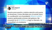 Castillo tras terremoto en Amazonas: “Apoyaremos a los afectados y actuaremos frente a daños materiales”