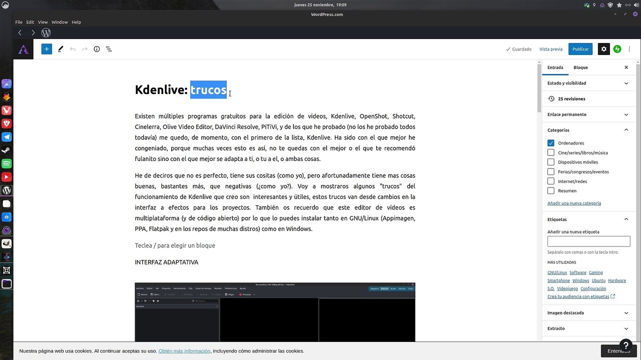 Articulo de El espíritu de Kusanagi - Kdenlive: trucos (interfaz adaptativa)