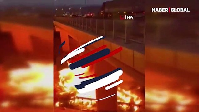Köprüden düşen TIR alev alev yandı: 2 ölü, 1 ağır yaralı