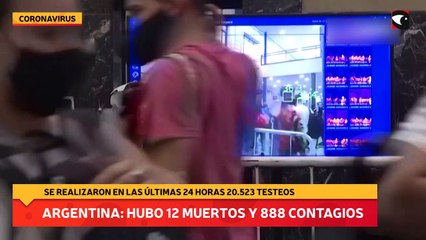Argentina: hubo 12 muertos y 888 nuevos contagios
