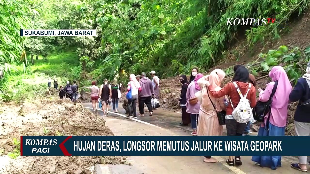 Jalur ke Wisata Geopark Terputus Akibat Hujan Deras dan Tebing Longsor