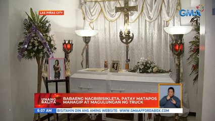 Babaeng nagbibisikleta, patay matapos mahagip at magulungan ng truck | UB