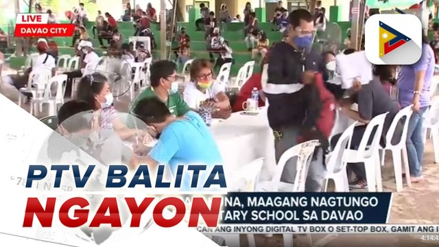 Mga nais magpabakuna, maagang nagtungo sa Mintal Elementary School sa Davao City
