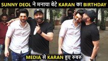 Humble Star Karan Deol Cuts His B'day Cake With Dad Sunny Deol, Thanks Dharmendra | Press Conference