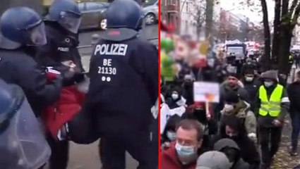 Almanya'da PKK yanlıları sokağa döküldü! Polisin müdahalesi çok sert oldu