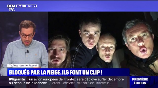 Bloqués par la neige, ces automobilistes s'occupent...en faisant un clip