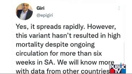 Omicron Variant Hasn't Resulted In High Moratality: Epidemiologist Giridhar