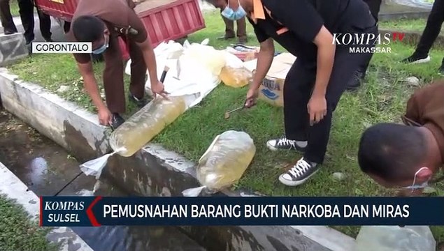 Pemusnahan Barang Bukti Narkoba Dan Miras Kejari Gorontalo