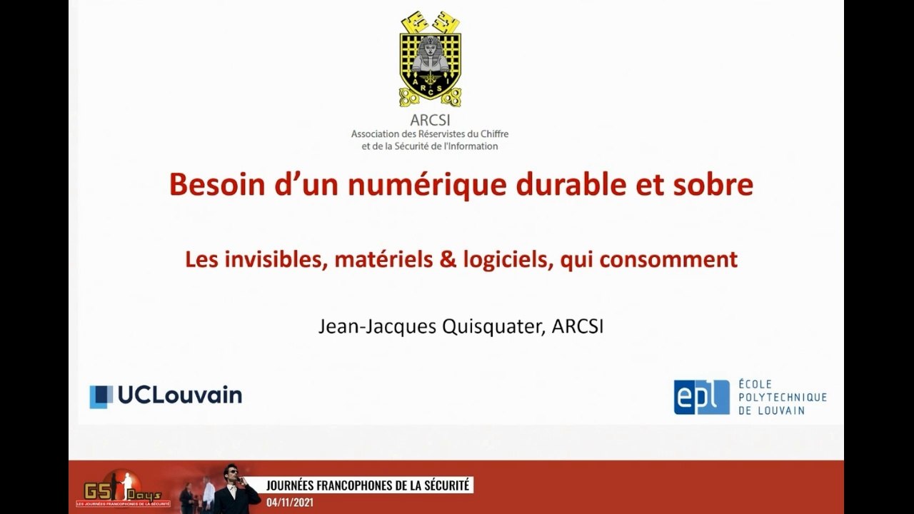 GSDays-2021: Jean-Jacques Quisquater et "le besoin d'un numérique durable et sobre"
