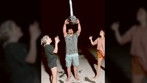 'Siblings try their own version of the 'Basketball Beer' challenge'