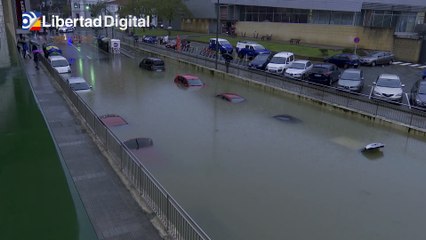 Las fuertes lluvias provocan graves inundaciones en Bilbao y Alonsotegi