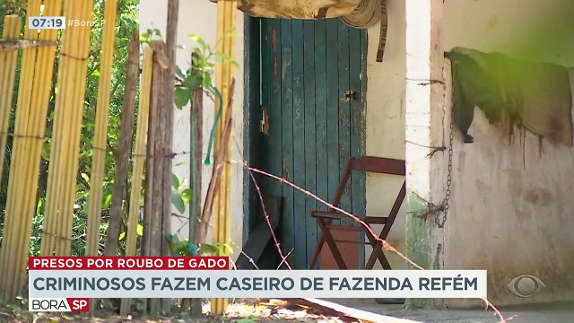 Assaltantes invadiram uma fazenda no interior do estado e fizeram o caseiro refém. Eles foram presos quando tentavam fugir com mais de 150 cabeças de gado.