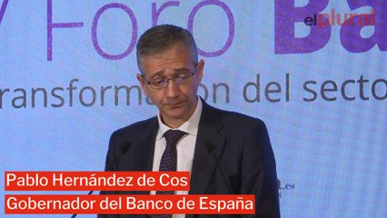El gobernador del Banco de España, Pablo Hernández de Cos, asegura que la inflación es "transitoria"