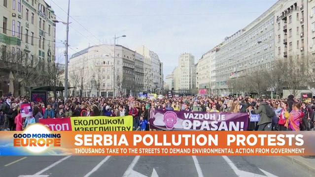 Serbs protest in Belgrade over air pollution problems