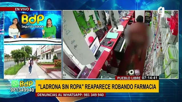 Vuelve la ladrona desnuda: simula tener alteraciones mentales para robar negocios