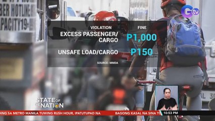 MMDA, sinisita at pinagmumulta ang mga rider na overloaded ang motorsiklo | SONA