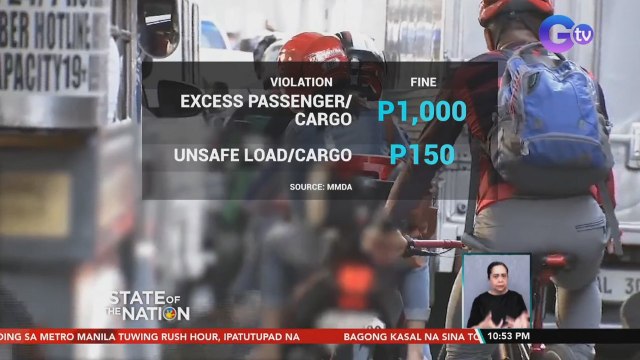 MMDA, sinisita at pinagmumulta ang mga rider na overloaded ang motorsiklo | SONA