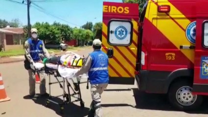 Para-brisas de carro fica destruído, após atingir ciclista no Jardim Clarito