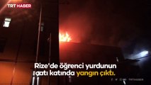Rize'de öğrenci yurdunda korkutan yangın