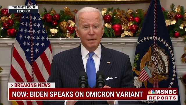 Variant Omicron - Il n'y a pas de raison de paniquer et aucune nouvelle fermeture des frontières n'est envisagée pour l'instant déclare le président américain, Joe Biden, dans un discours à la Maison Blanche