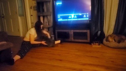 Raccoon Sliding on Floor Comes Back for More