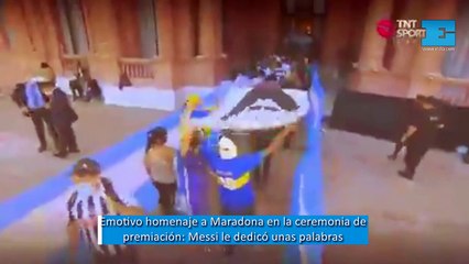Emotivo homenaje a Maradona en la ceremonia de premiación: Messi le dedicó unas palabras