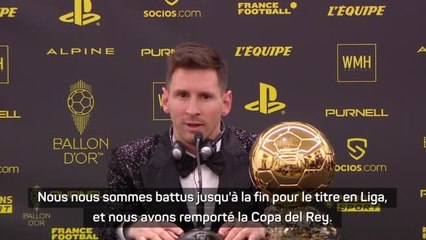Ballon d’Or - Messi : "Un honneur d'être le premier joueur du PSG"