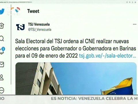 Comunicado | TSJ ordena realización de nuevas elecciones en el Estado Barinas el 9 de enero de 2022