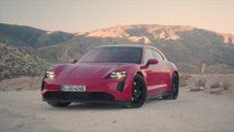 The new Porsche Taycan GTS Sport Turismo Design in Carmine Red