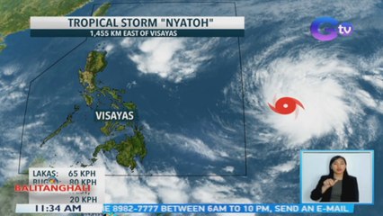 Isa nang tropical storm ang binabantayang LPA sa Pacific Ocean | BT