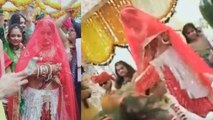 Neil & Aishwarya wedding: Aishwarya Sharma लंबा घूंघट लेकर मंडप में पहुंची; Watch video | FilmiBeat