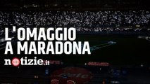 Napoli, omaggio a Maradona: la spettacolare coreografia laser dedicata a Diego