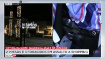 Uma quadrilha invadiu um shopping, roubou uma loja e trocou tiros com a polícia no interior do estado.