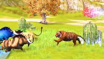 Zombie Mammoth VS Bull Save Cartoon Cow Buffalo VS Woolly Mammoth Epic Battle Compilation