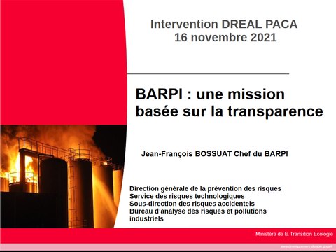 Séminaire SEVESO du 16/11/2021 - Activités du BARPI