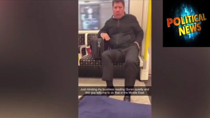Train-Confrontation man shouts at man reading the quoran