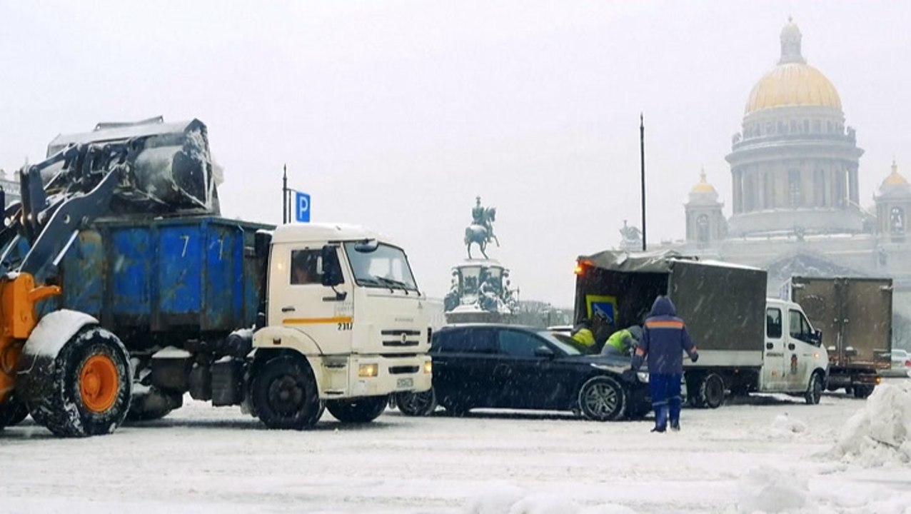 St. Petersburg draped in a white blanket of snow