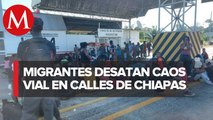 Migrantes toman aduana federal y levantan bloqueos carreteros en Chiapas