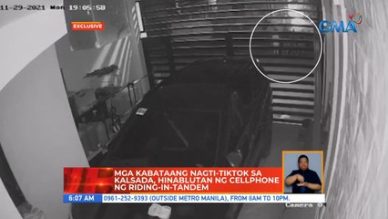 Mga kabataang nagti-tiktok sa kalsada, hinablutan ng cellphone ng riding-in-tandem | UB