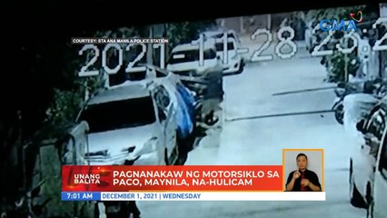 Pagnanakaw ng motorsiklo sa Paco, Maynila, na-hulicam | UB