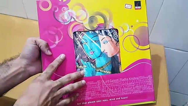 Unboxing and Review of Radha Krishna UV Coated Home Decorative Gift Item Framed Painting 12 inch X 12 inch Engagement Gifts