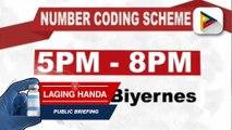 Number coding scheme, muling ipatutupad sa Metro Manila simula ngayong araw, Dis. 1, mula 5:00 p.m. - 8:00 p.m.